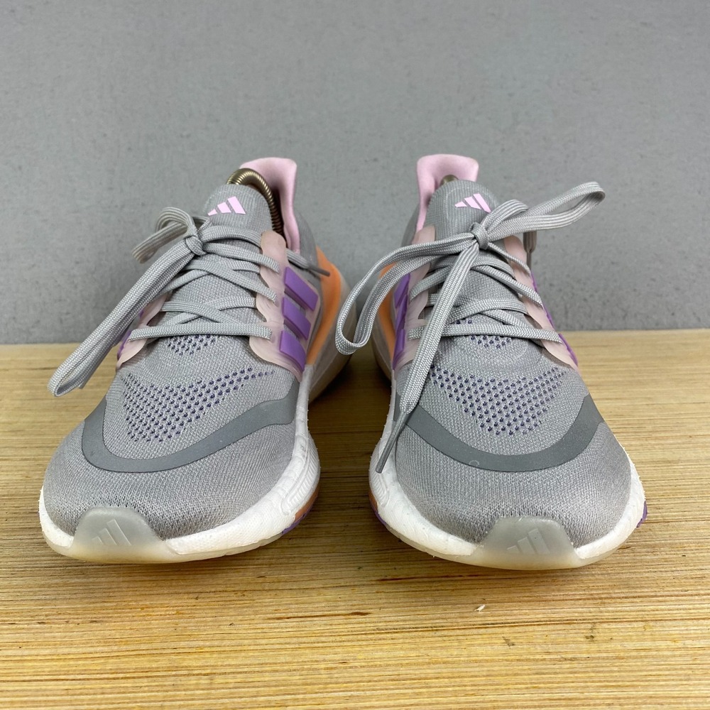 Adidas UltraBoost Light Grey Violet Fusion Womens 8 Running Training Shoes - Picture 3 of 10